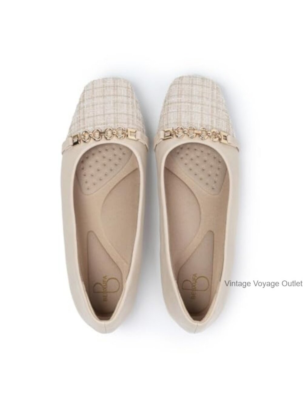 Square Toe Ballet Flats with Arch Support and Faux Leather